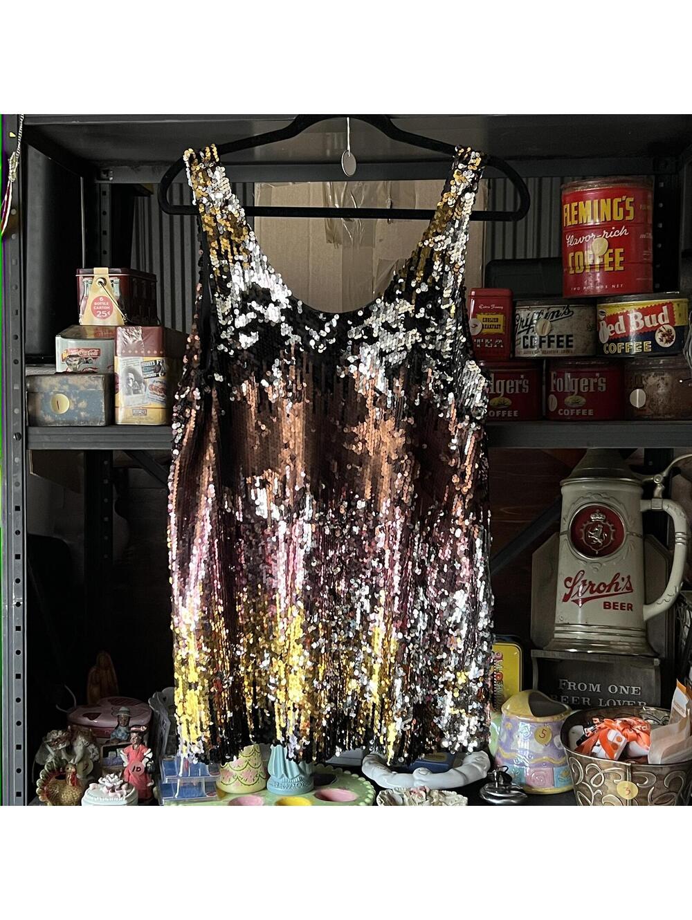 Zara Collection Sequin Tank Top - Multi Color Sparkle - Picture 3 of 3